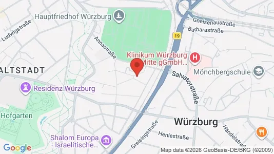 Apartments for rent i Würzburg - kort over placeringen