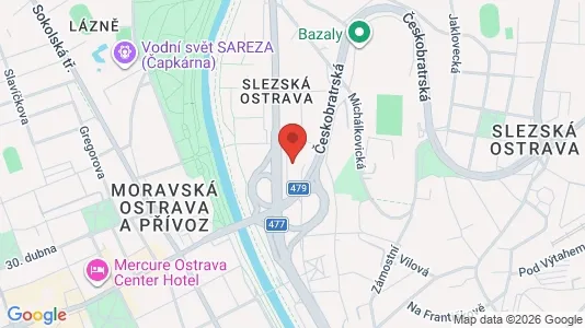 Apartments for rent i Ostrava-město - kort over placeringen