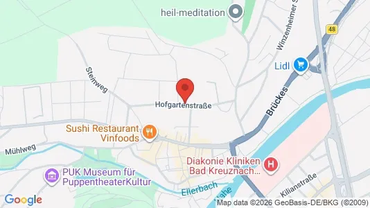Apartments for rent i Bad Kreuznach - kort over placeringen