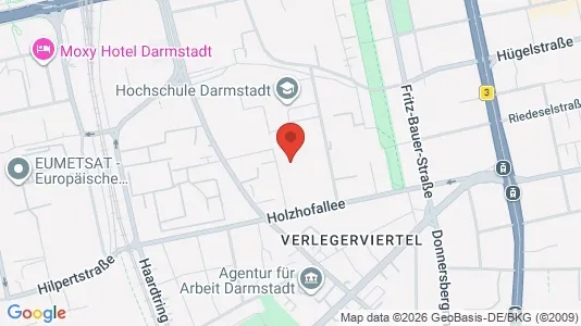 Apartments for rent i Darmstadt - kort over placeringen