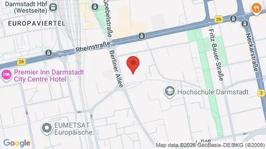 Apartments for rent i Darmstadt - kort over placeringen