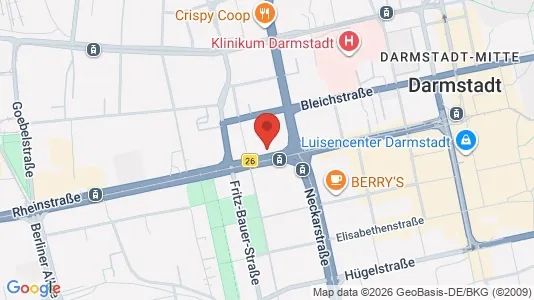 Apartments for rent i Darmstadt - kort over placeringen