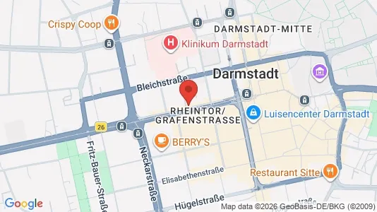 Apartments for rent i Darmstadt - kort over placeringen