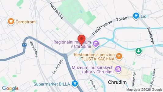 Apartments for rent i Chrudim - kort over placeringen