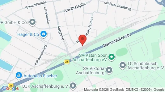 Apartments for rent i Aschaffenburg - kort over placeringen