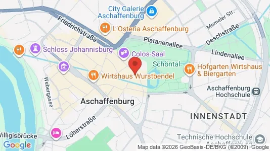 Apartments for rent i Aschaffenburg - kort over placeringen