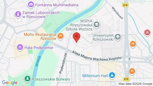 Apartments for rent i Rzeszów - kort over placeringen