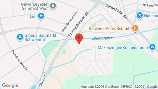 Apartments for rent i Schweinfurt - kort over placeringen
