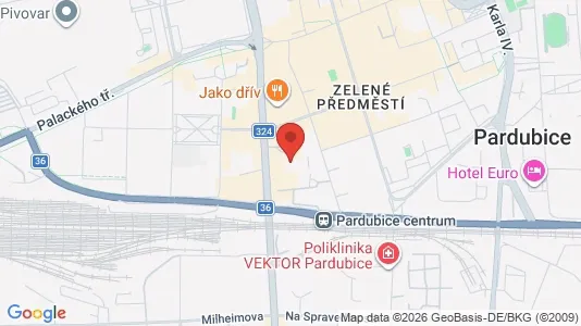 Apartments for rent i Pardubice - kort over placeringen