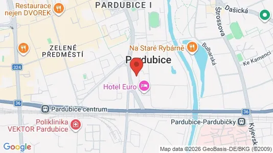 Apartments for rent i Pardubice - kort over placeringen