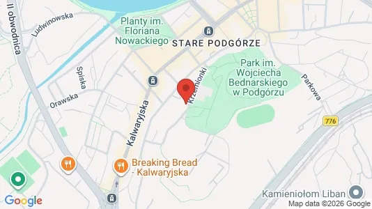 Apartments for rent i Kraków Podgórze - kort over placeringen