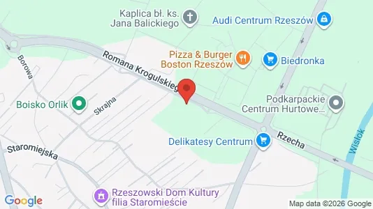 Apartments for rent i Rzeszów - kort over placeringen
