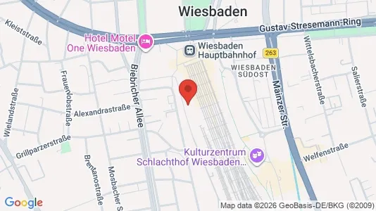 Apartments for rent i Wiesbaden - kort over placeringen