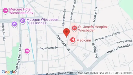 Apartments for rent i Wiesbaden - kort over placeringen