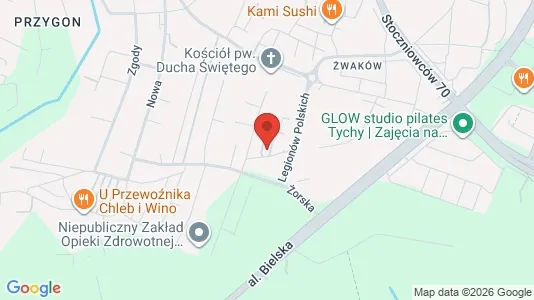 Apartments for rent i Tychy - kort over placeringen