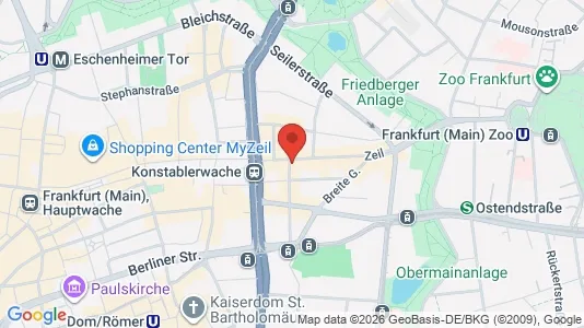 Apartments for rent i Frankfurt Innenstadt I - kort over placeringen