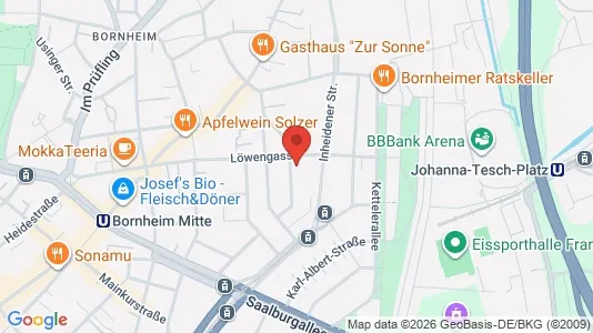 Apartments for rent i Frankfurt Bornheim/Ostend - kort over placeringen
