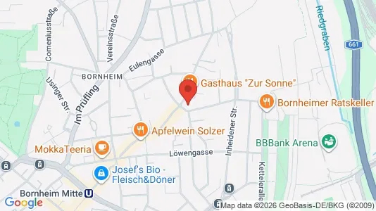 Apartments for rent i Frankfurt Bornheim/Ostend - kort over placeringen