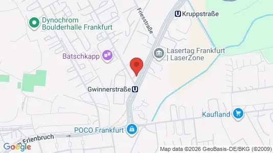 Apartments for rent i Frankfurt Ost - kort over placeringen