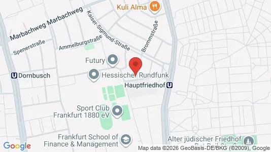 Apartments for rent i Frankfurt Mitte-Nord - kort over placeringen