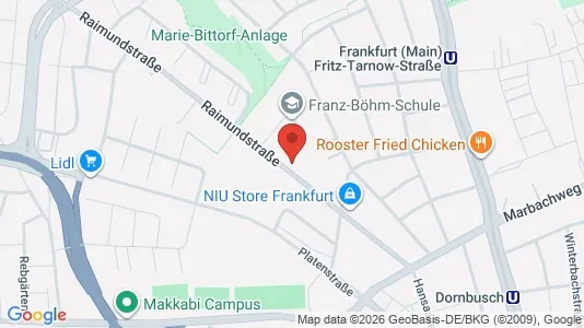 Apartments for rent i Frankfurt Mitte-Nord - kort over placeringen