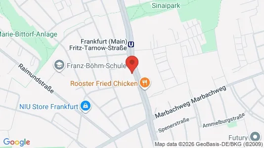 Apartments for rent i Frankfurt Mitte-Nord - kort over placeringen