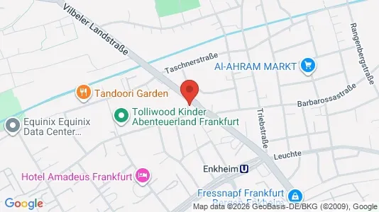 Apartments for rent i Frankfurt Ost - kort over placeringen