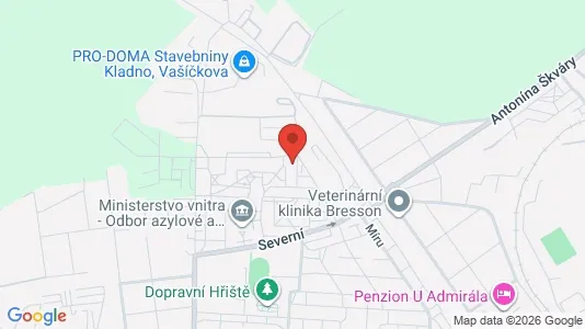 Apartments for rent i Kladno - kort over placeringen