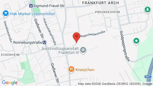 Apartments for rent i Frankfurt Nord-Ost - kort over placeringen