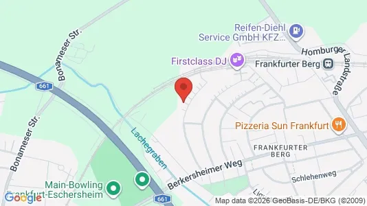 Apartments for rent i Frankfurt Nord-Ost - kort over placeringen