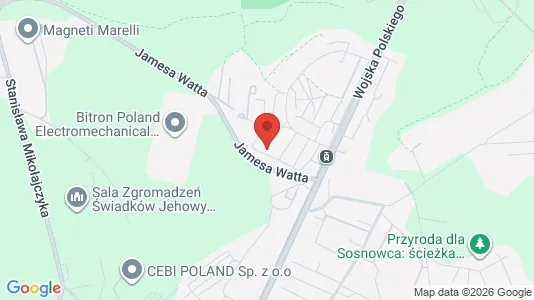 Apartments for rent i Sosnowiec - kort over placeringen
