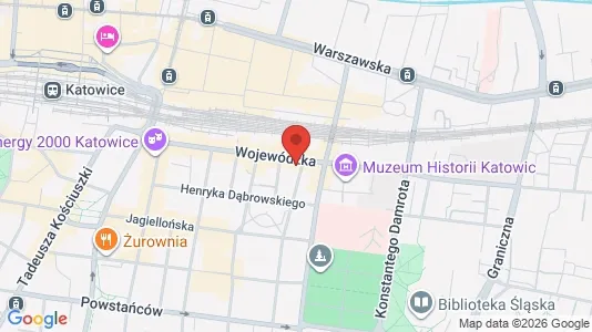 Apartments for rent i Katowice - kort over placeringen