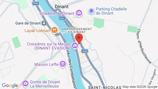 Apartments for rent i Dinant - kort over placeringen