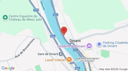 Apartments for rent i Dinant - kort over placeringen