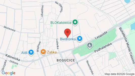 Apartments for rent i Katowice - kort over placeringen
