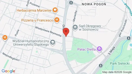 Apartments for rent i Sosnowiec - kort over placeringen