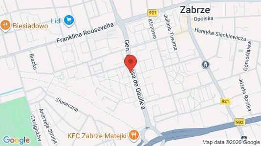 Apartments for rent i Zabrze - kort over placeringen