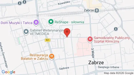 Apartments for rent i Zabrze - kort over placeringen