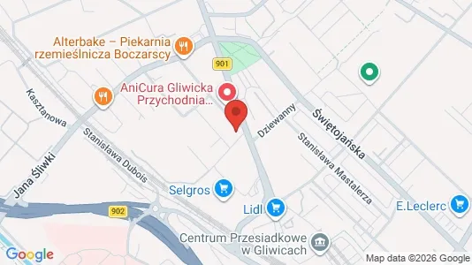 Apartments for rent i Gliwice - kort over placeringen