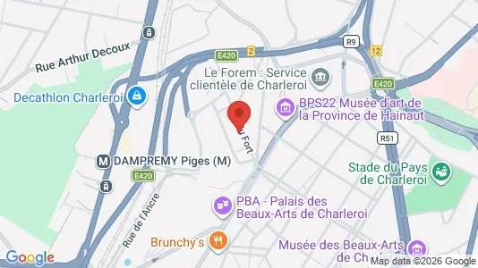 Apartments for rent i Charleroi - kort over placeringen