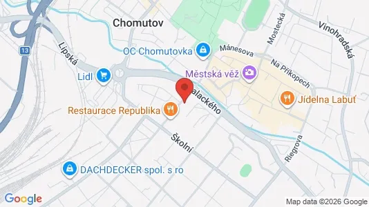 Apartments for rent i Chomutov - kort over placeringen