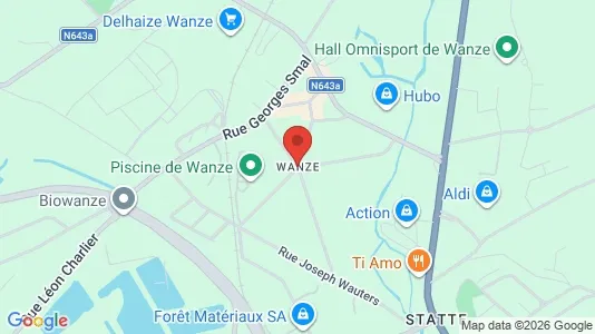 Apartments for rent i Wanze - kort over placeringen