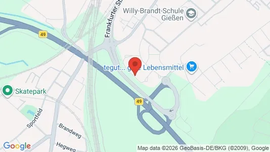 Apartments for rent i Gießen - kort over placeringen