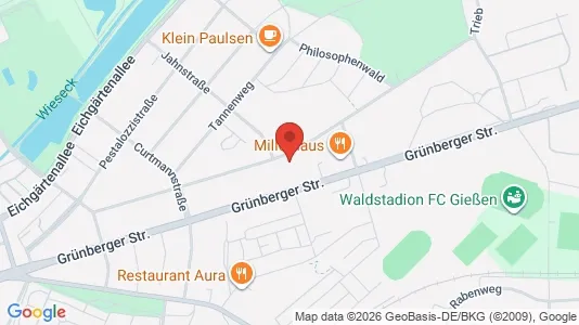 Apartments for rent i Gießen - kort over placeringen