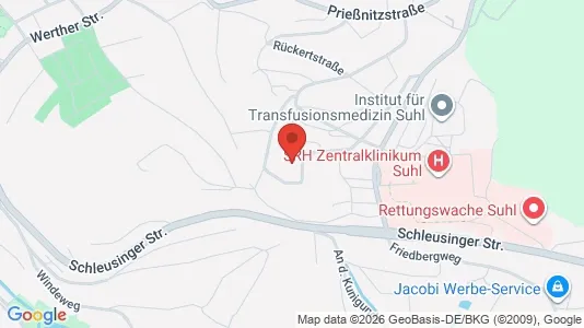 Apartments for rent i Suhl - kort over placeringen