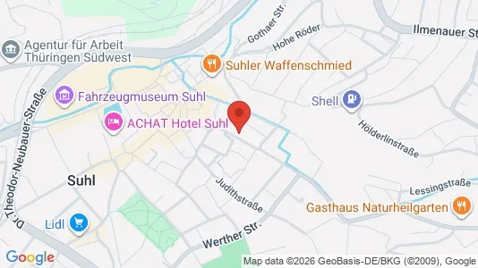 Apartments for rent i Suhl - kort over placeringen