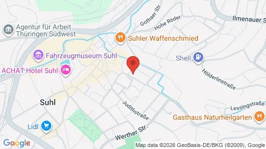 Apartments for rent i Suhl - kort over placeringen