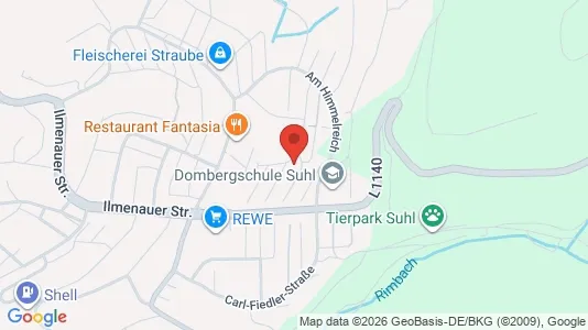 Apartments for rent i Suhl - kort over placeringen