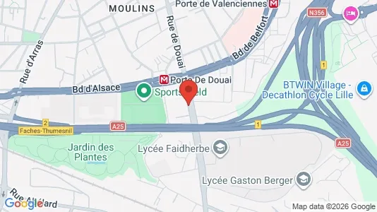 Apartments for rent i Lille - kort over placeringen
