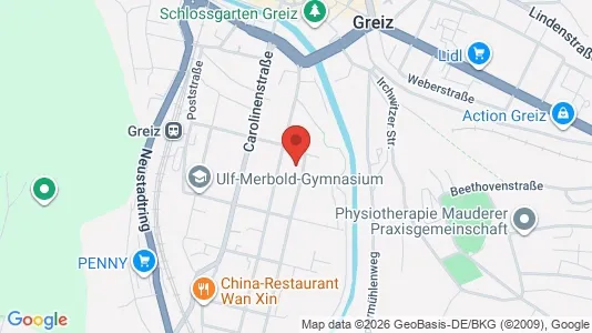 Apartments for rent i Greiz - kort over placeringen